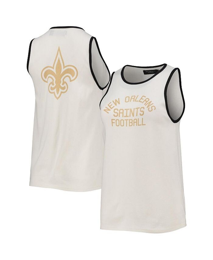 

Женская белая и черная майка New Orleans Saints Throwback с овальным вырезом в стиле поп-переплет Junk Food, белый