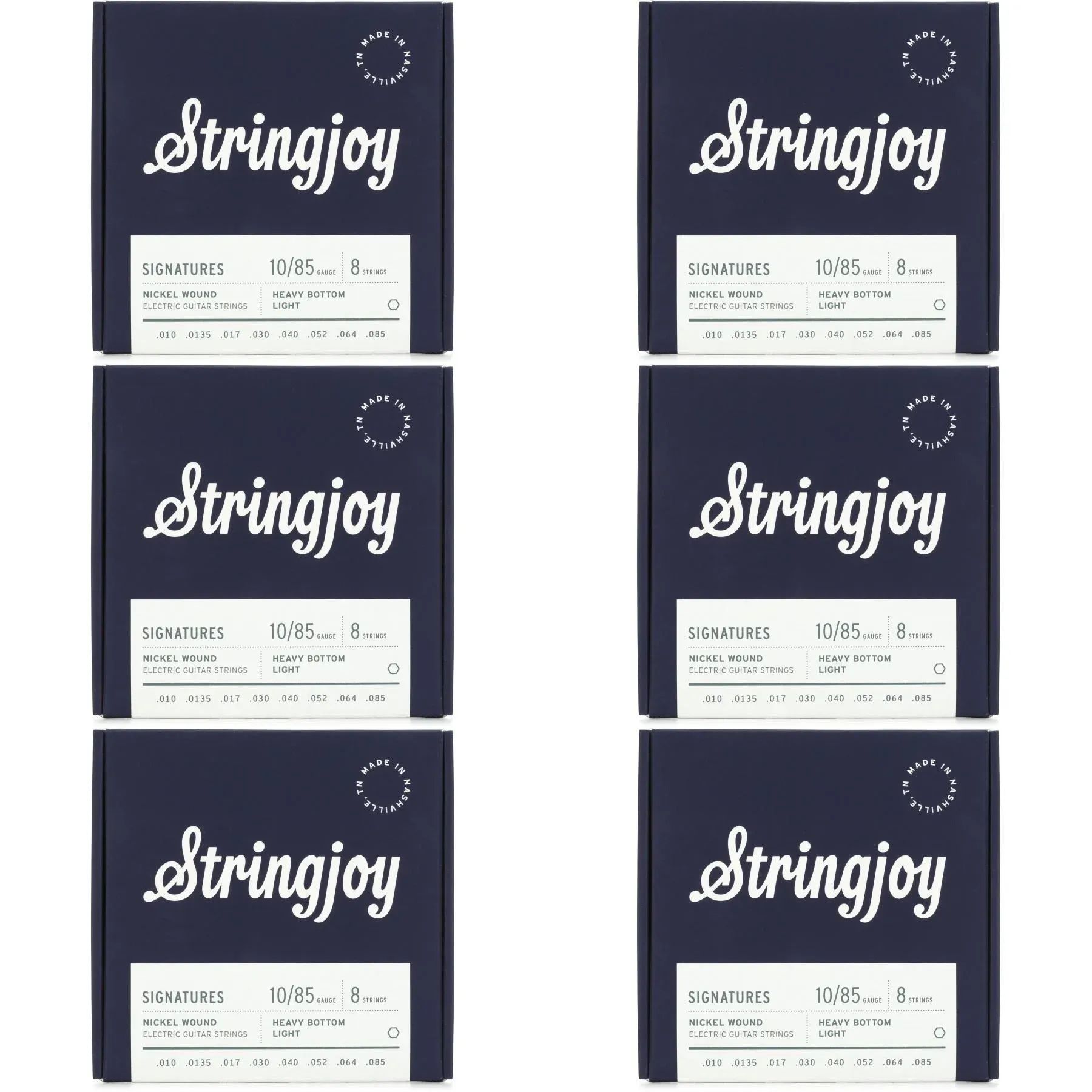 

Stringjoy Signatures 8-струнные струны для электрогитары с никелированной обмоткой и тяжелым дном — легкий калибр (6 шт.)