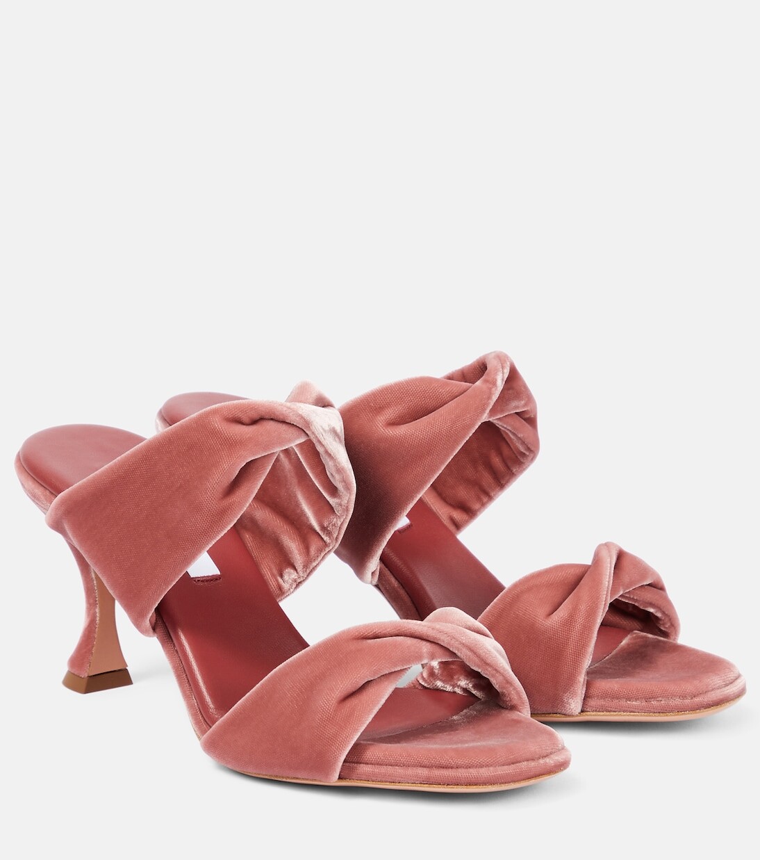 

Бархатные мюли twist 95 Aquazzura, розовый