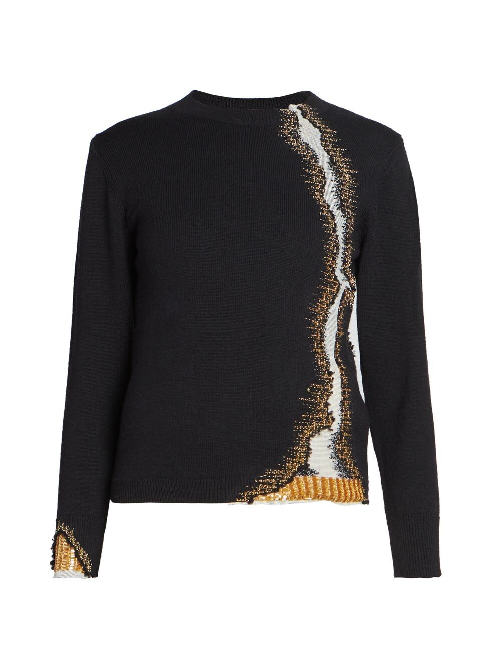 

Шерстяной свитер с эффектом металлик Touraya Dries Van Noten, черный
