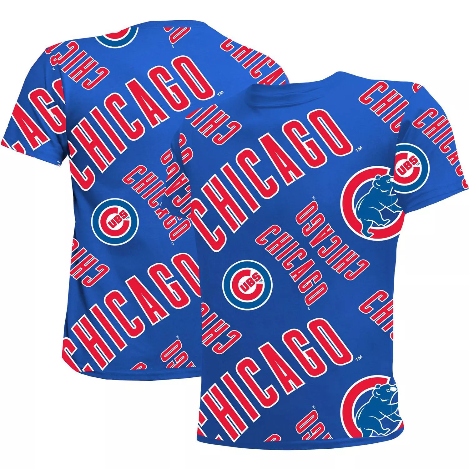 Футболка Youth Stitches Royal Chicago Cubs Allover Team Stitches цена и фото