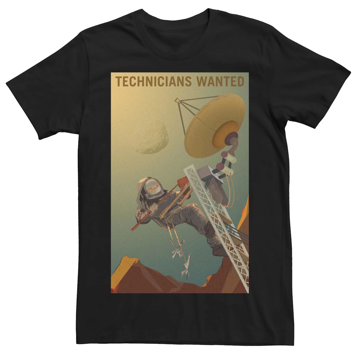 Мужская футболка «Техники НАСА разыскиваются на Марсе» Licensed Character мужская футболка кот на марсе l черный