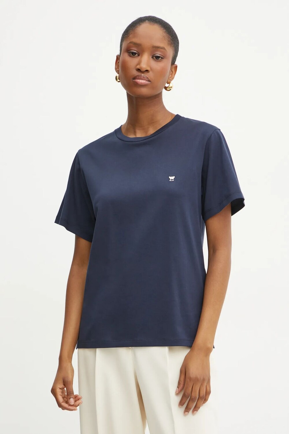 

Хлопковая футболка Weekend Max Mara, темно-синий
