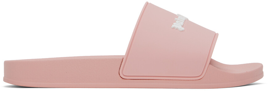 

Розовые шлепанцы для бассейна с монограммой Palm Angels, цвет Pink/White
