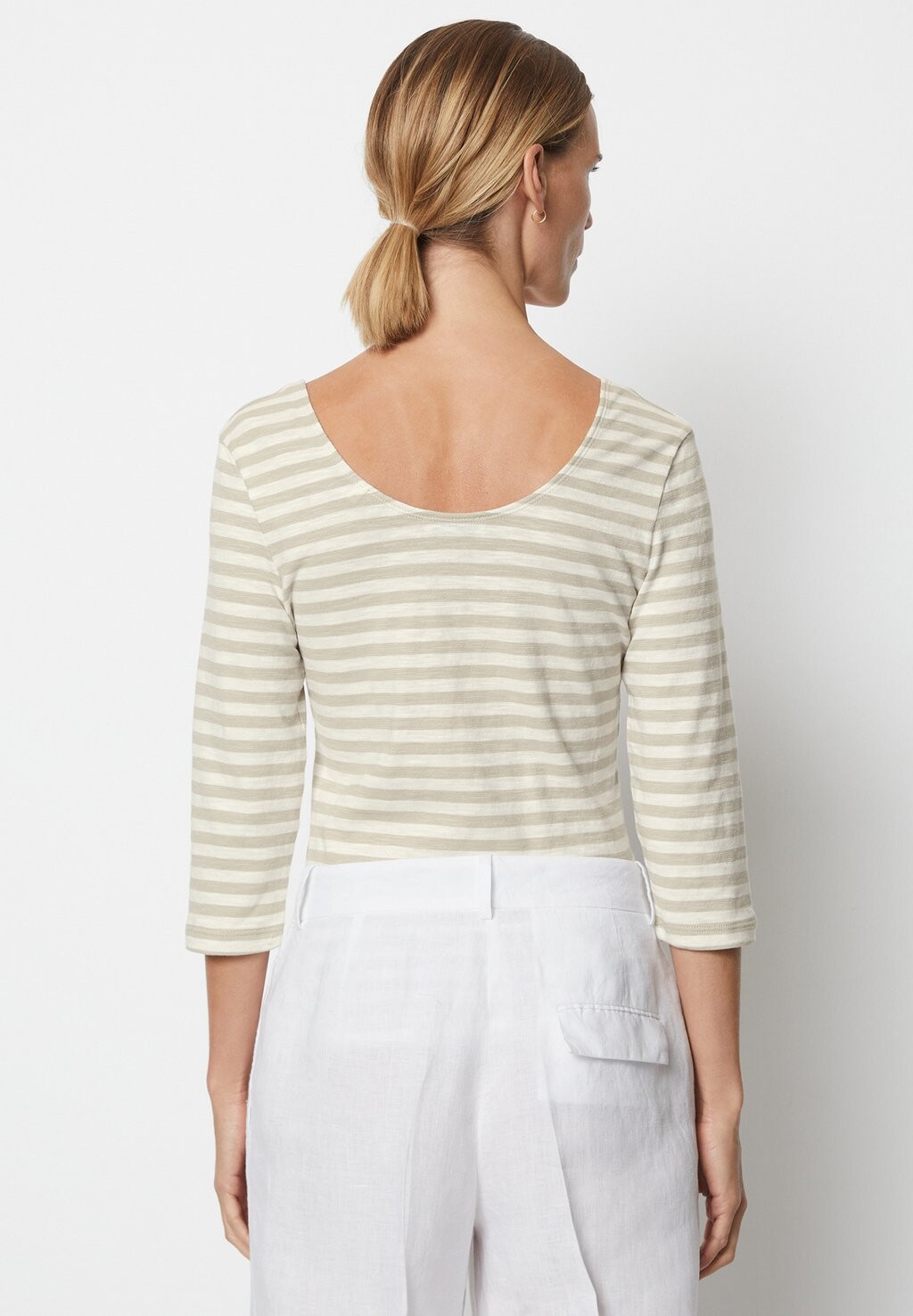 

Топ с длинными рукавами 3 4 Sleeve Ballerina Striped Marc O'Polo, мультилен бежевого цвета