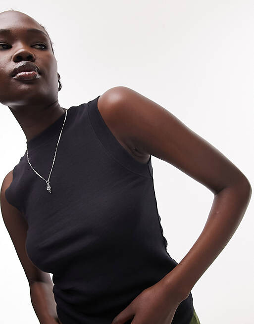 

Черный узкий жилет Topshop Tall
