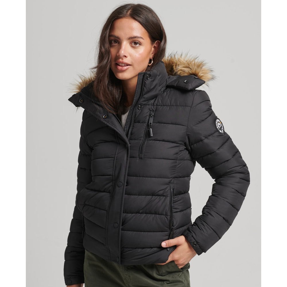 

Куртка Superdry Classic Faux Fur Fuji, черный