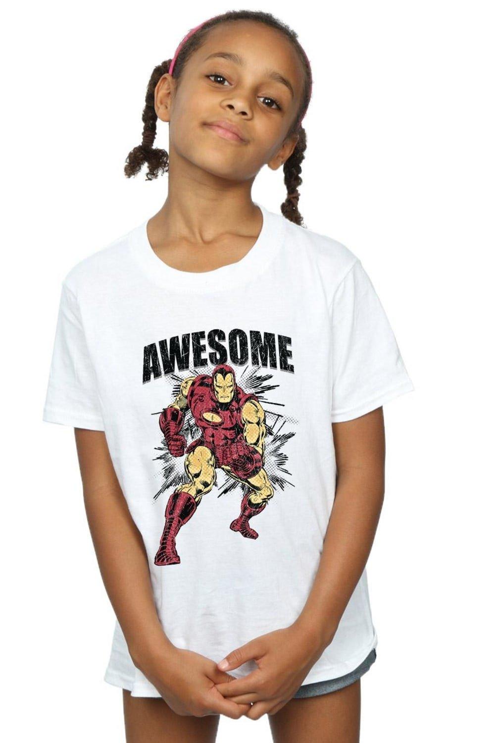 цена Хлопковая футболка Awesome Iron Man Marvel, белый