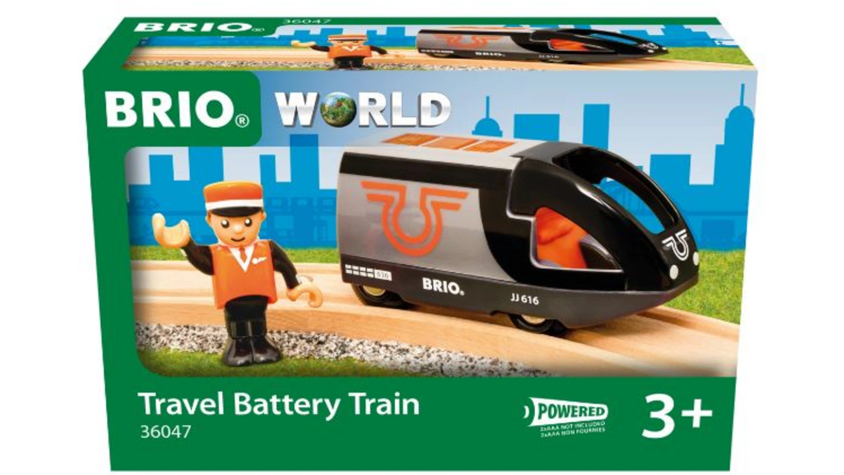 Brio Bahn Оранжево-черный пассажирский поезд, игрушечный поезд на батарейках