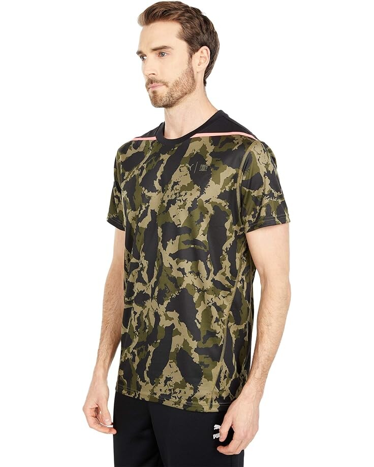 

Футболка PUMA First Mile Camo Tee, цвет Burnt Olive/Camo Print