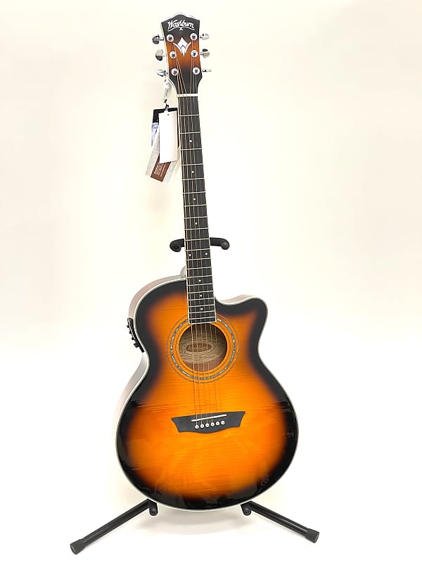 Акустическая гитара Washburn EA15ATB-A Festival Series Mini Jumbo Acoustic-Electric Guitar - Tobacco Sunburst