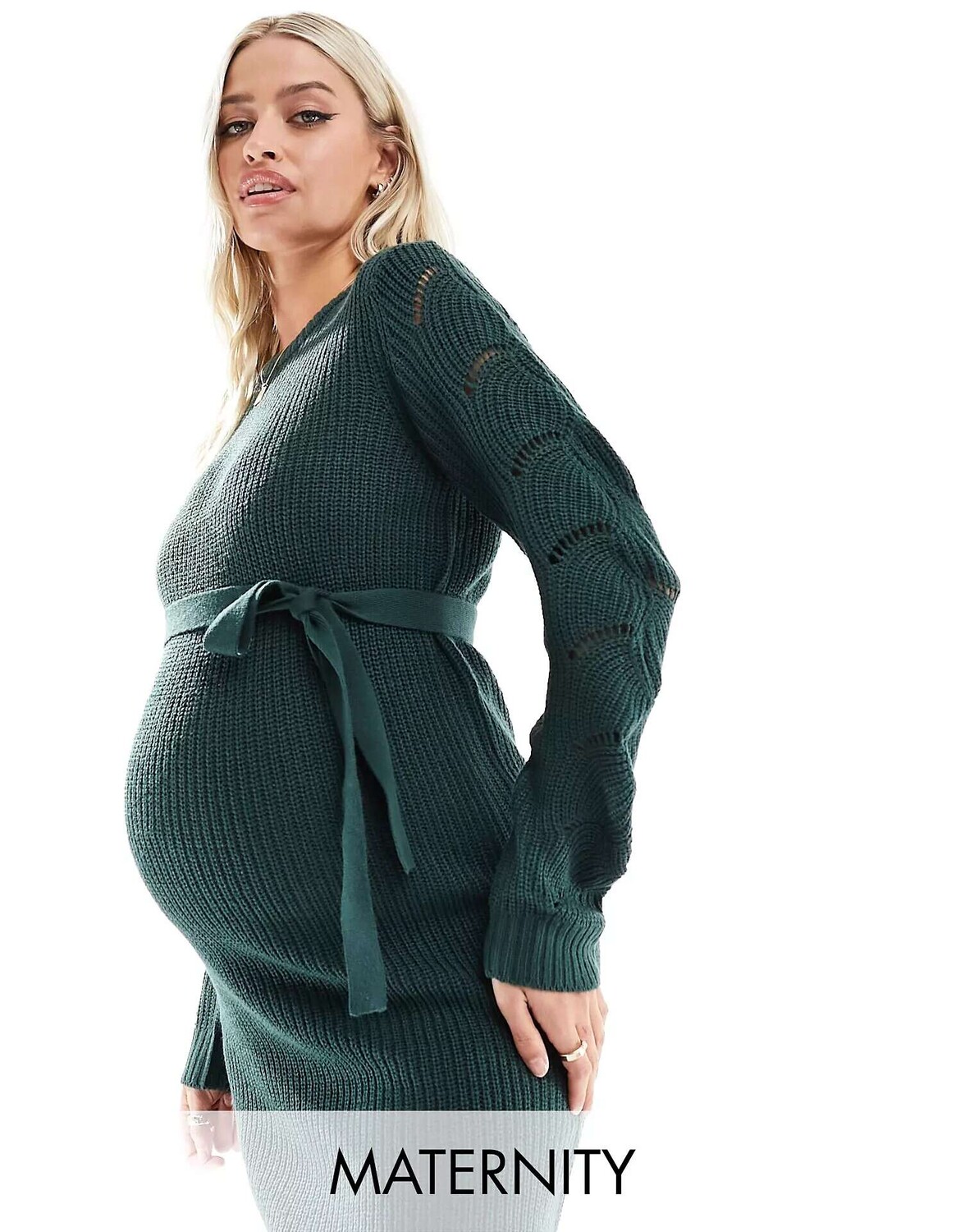 

Зеленое трикотажное платье миди Mamalicious Mama.licious