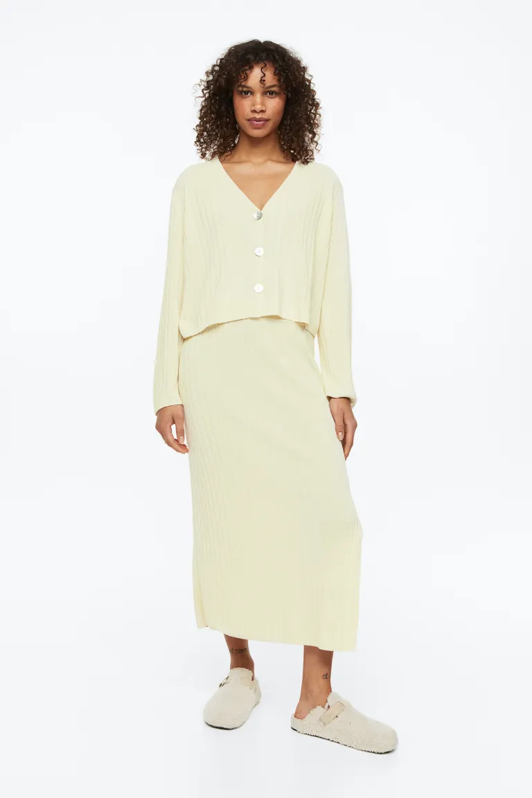 

Кардиган эластичной вязки H&M, бежевый