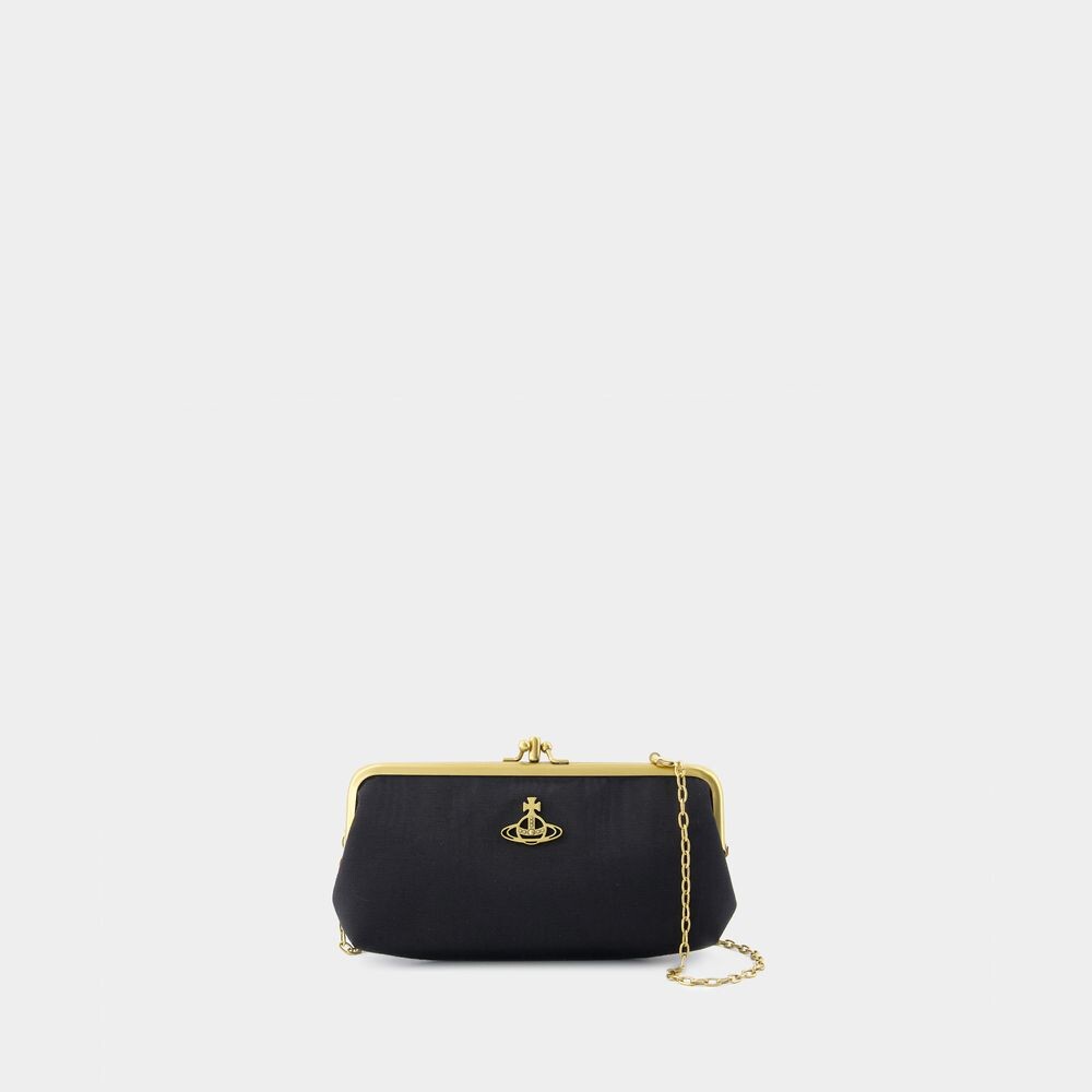 

Сумочка в муаровом каркасе синтетика Vivienne Westwood, черный