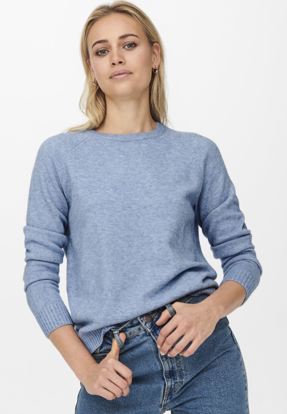 

Джемпер ONLY Onllesly Kings L/S Noo, allure меланж, Синий
