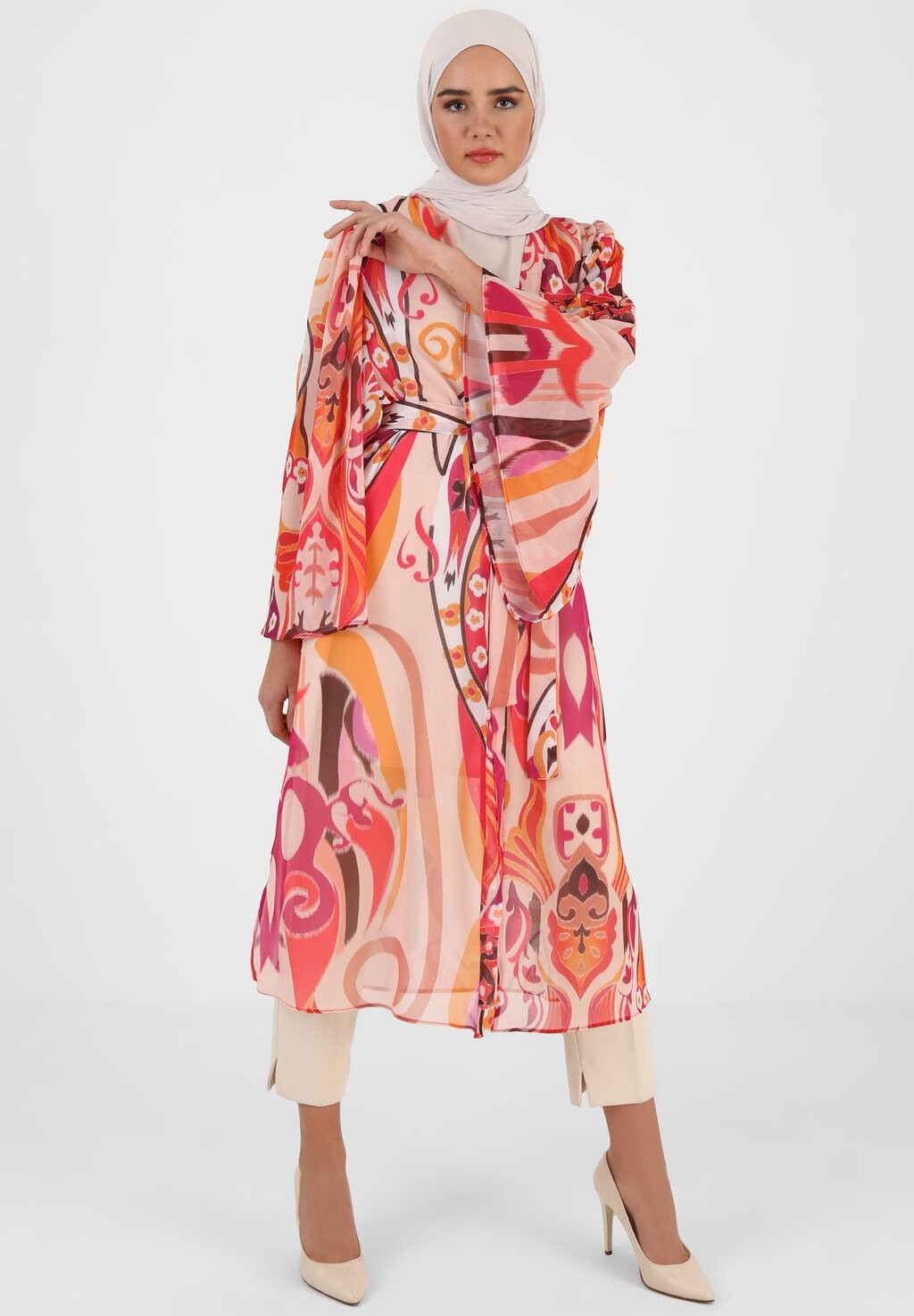 

Легкая куртка Fuchsia Ethnic Design Modanisa, мультиколор