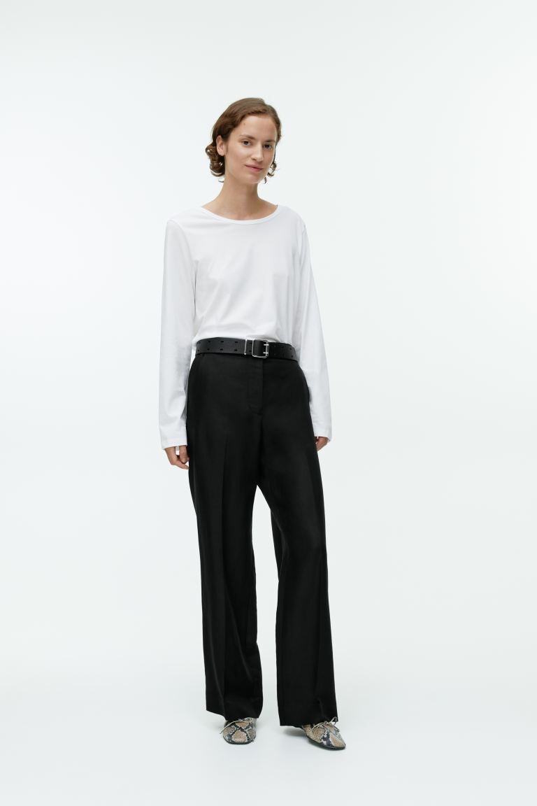

Хлопковый топ с широким вырезом H&M, белый