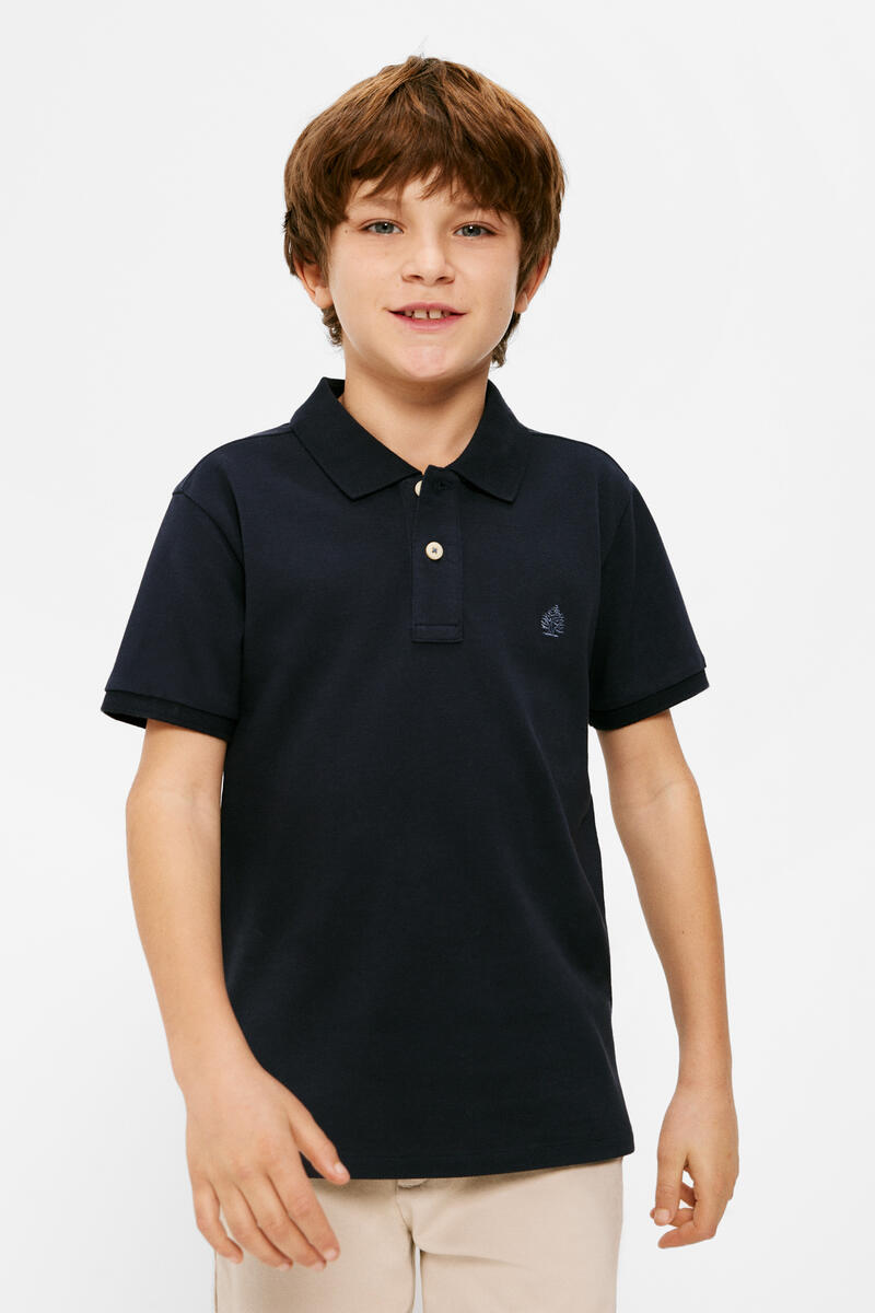 цена Базовая рубашка-поло для мальчика Springfield Kids, темно-синий
