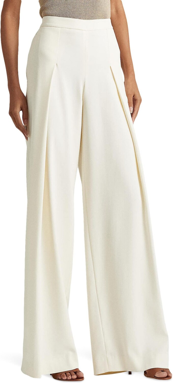 

Широкие брюки из плиссированного крепа LAUREN Ralph Lauren, цвет Natural Cream