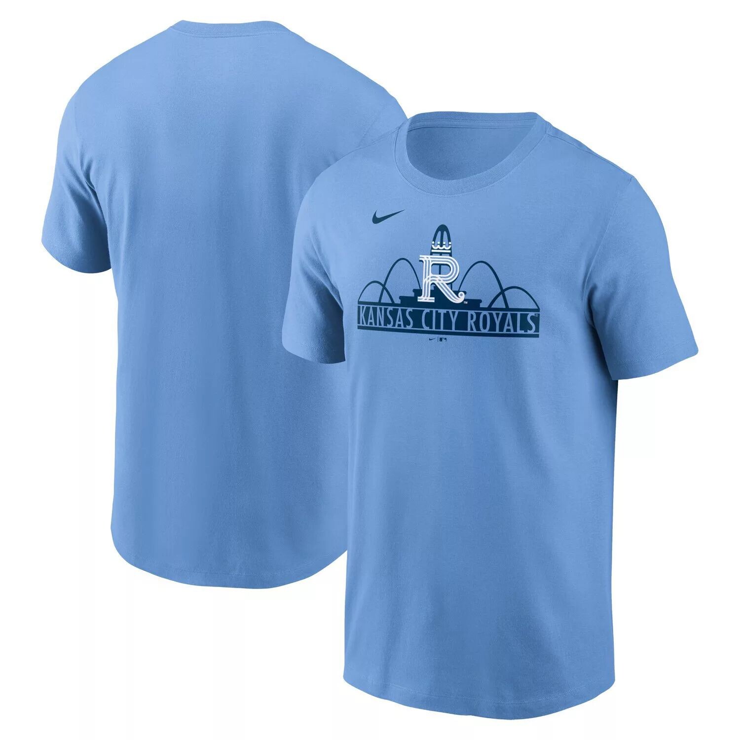 

Мужская голубая футболка с графическим рисунком Nike Kansas City Royals 2022 City Connect, Синий