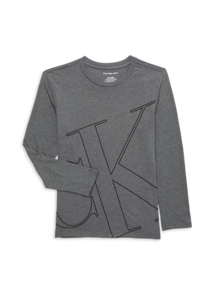 

Футболка с наклонным рисунком для мальчика Calvin Klein, цвет Charcoal
