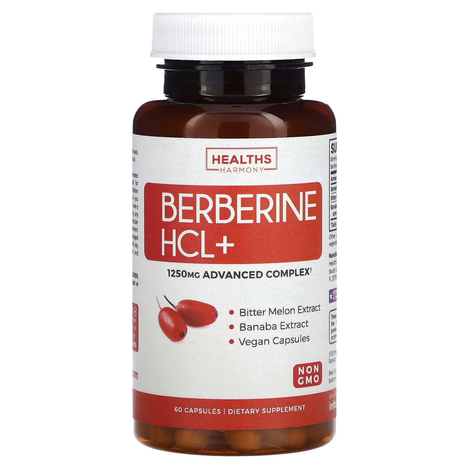 Берберин HCL+ Healths Harmony, 60 капсул
