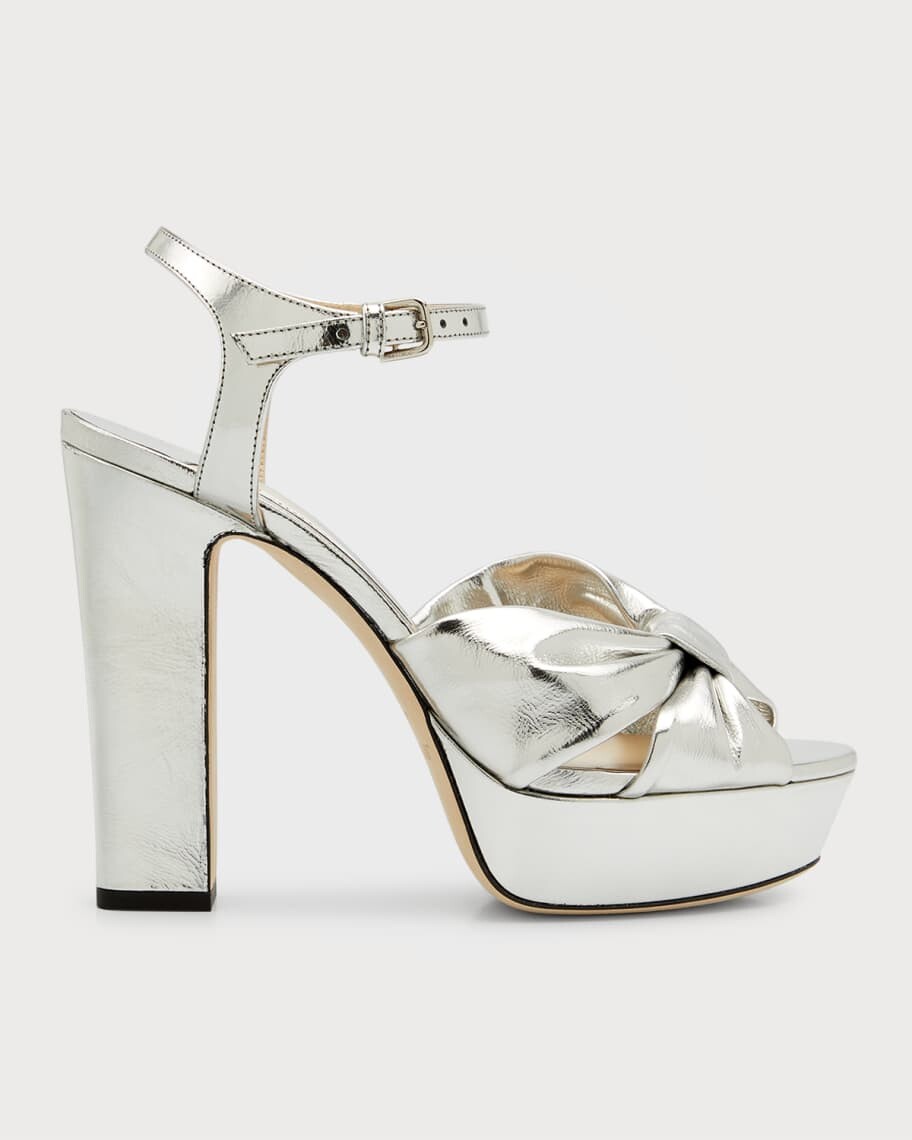 

Металлизированные сандалии на платформе с ремешком на щиколотке Heloise Jimmy Choo
