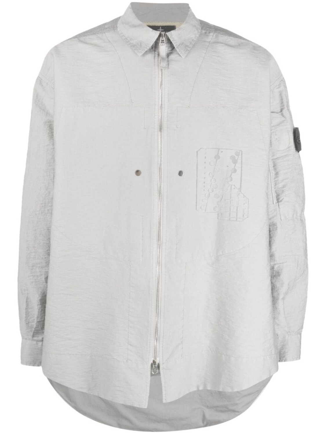 

Куртка-рубашка с нашивкой Compass Stone Island Shadow Project, серый