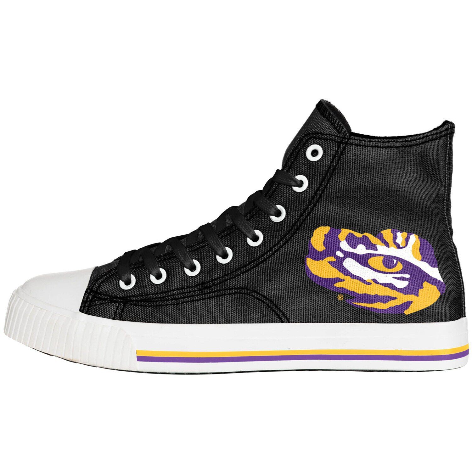 

Мужские высокие парусиновые туфли с большим логотипом FOCO LSU Tigers