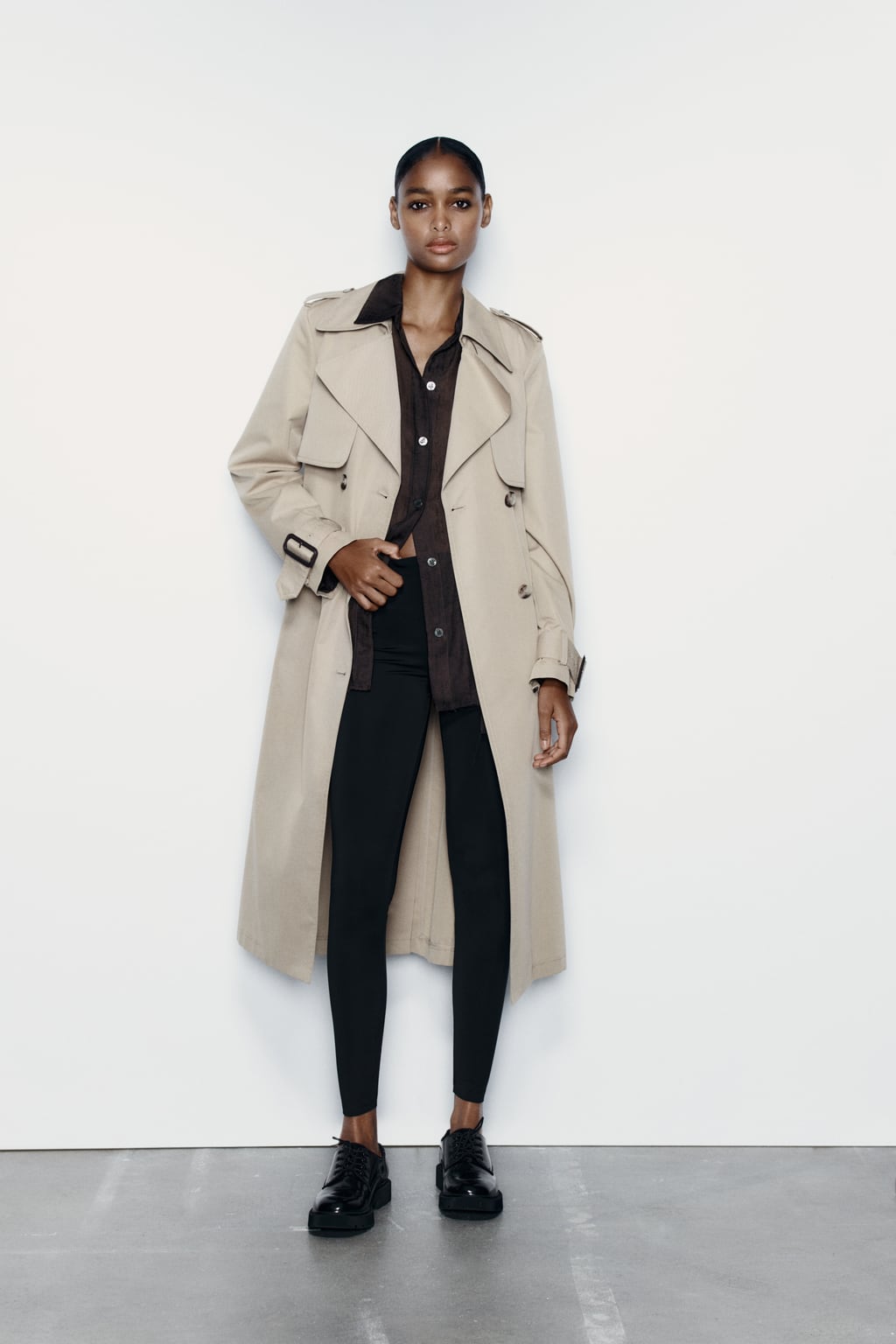 

Длинные леггинсы ZARA, черный