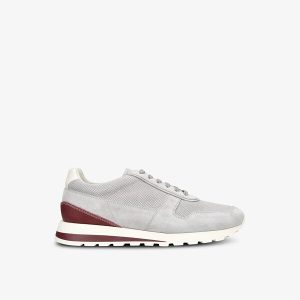 

Кроссовки runner из замши с низким берцем Brunello Cucinelli, серый