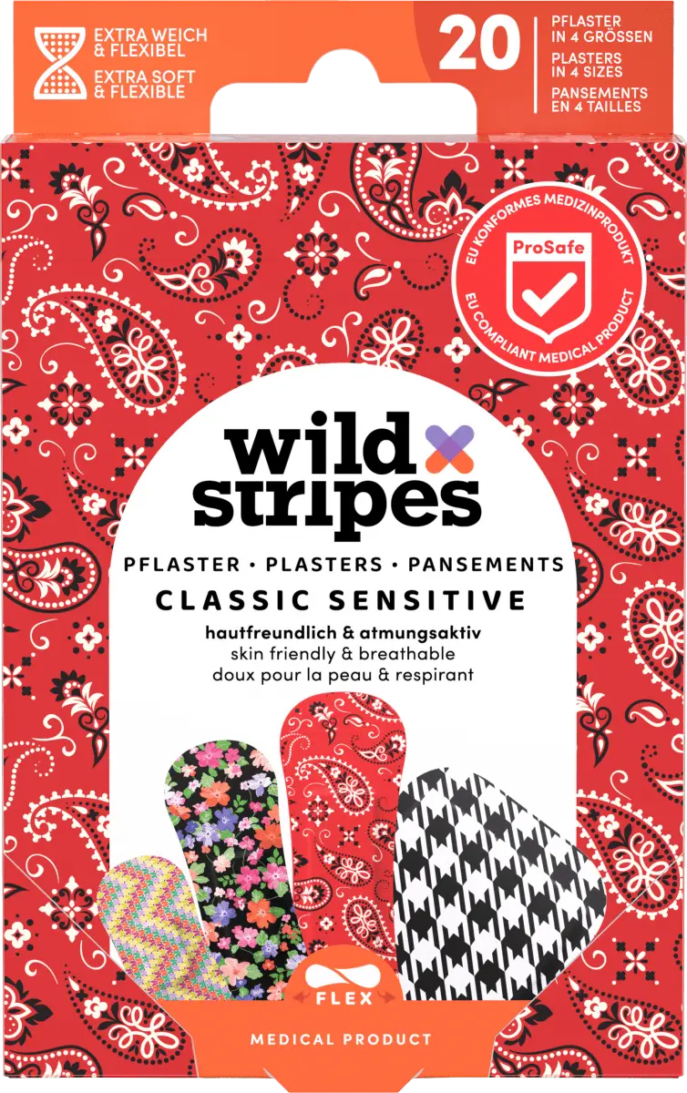 

Пластырь Classic Sensitive Fashion 20 шт. Wild Stripes