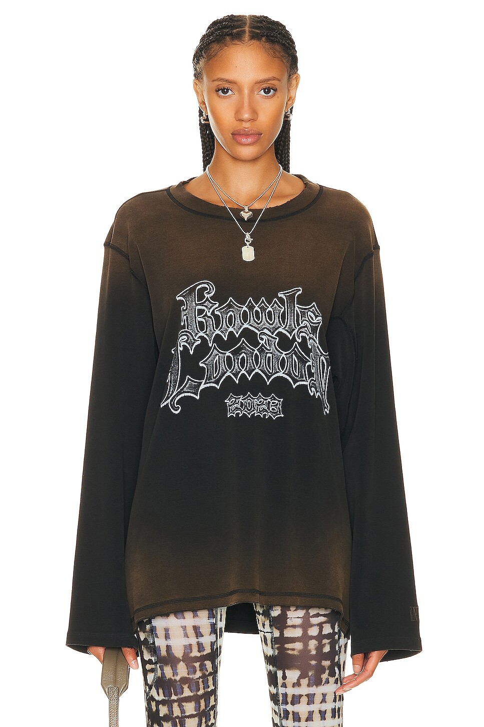 

Футболка Knwls Oversized Long Sleeve, цвет Darkwash