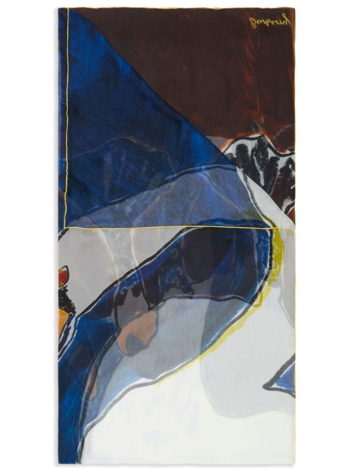

Burberry Swan-print silk scarf, синий