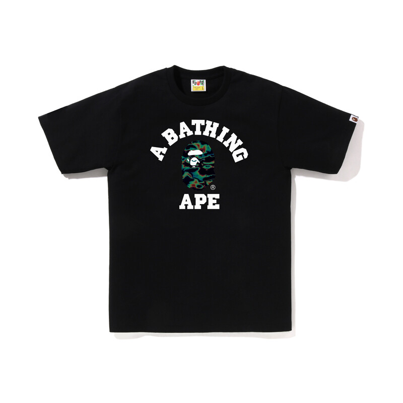 

A BATHING APE Футболка колледжа BAPE Thermography, черная, Черный