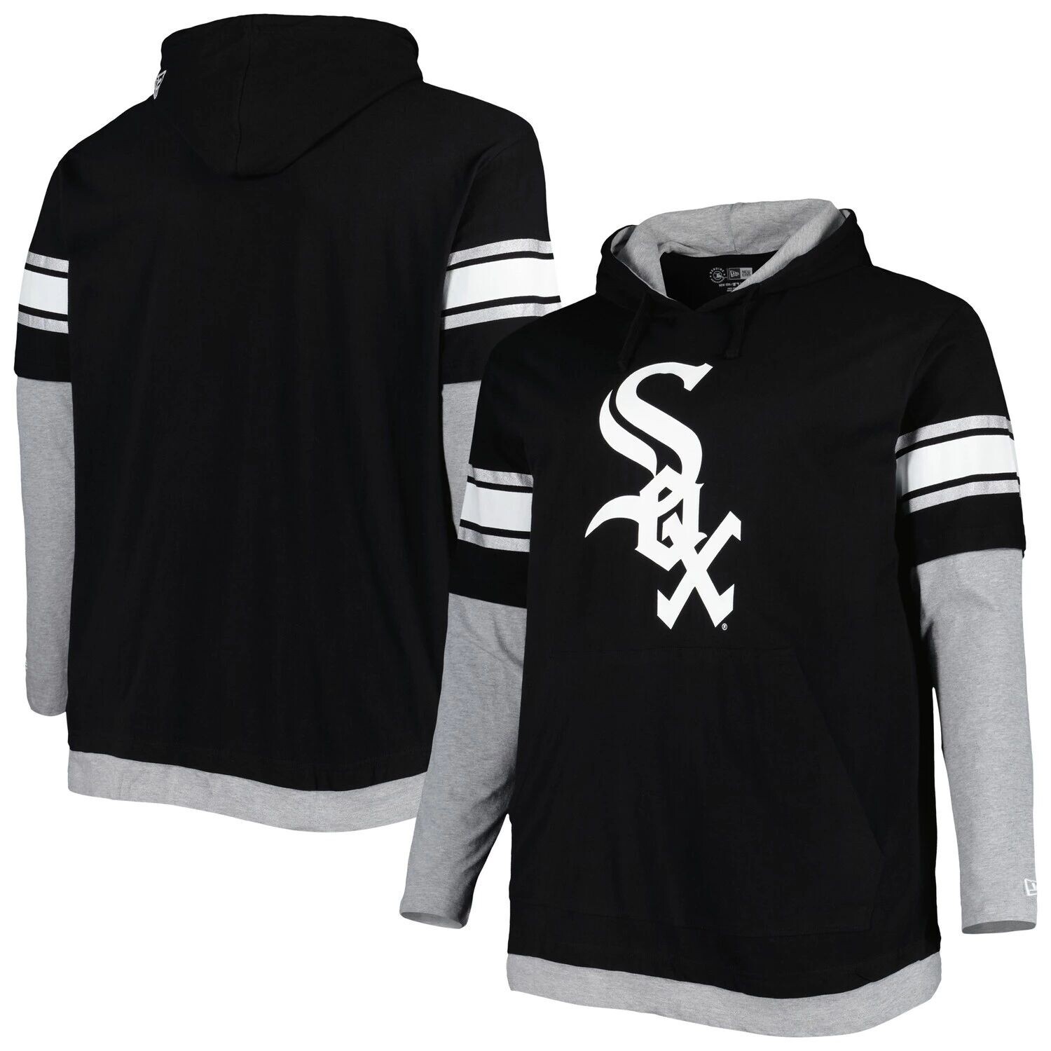 

Мужской черный пуловер с капюшоном Chicago White Sox Big & Tall Twofer New Era