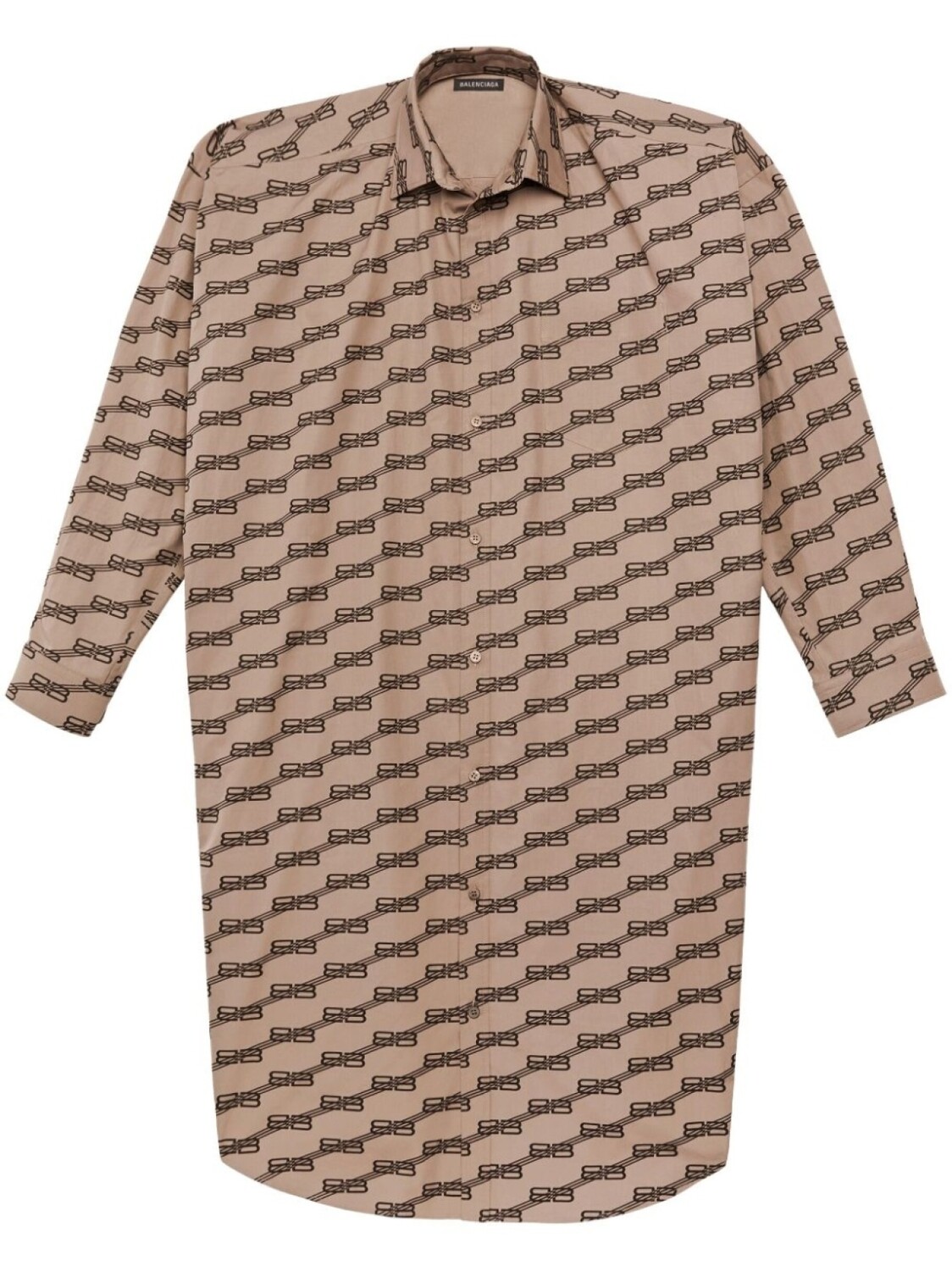 

Balenciaga платье-рубашка с монограммой, нейтральный цвет