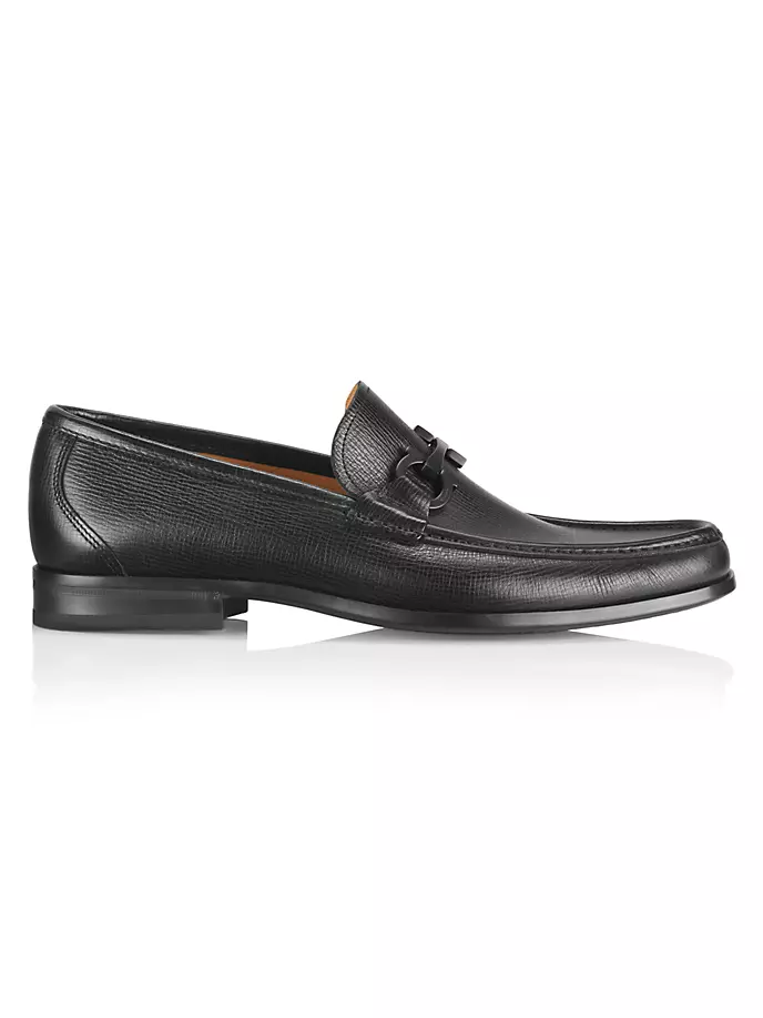 

Кожаные лоферы Grandioso Gancini Ferragamo, цвет nero new biscotto