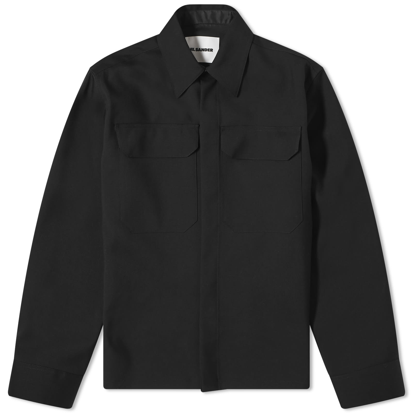 Рубашка Jil Sander Wool Pocket Overshirt, черный