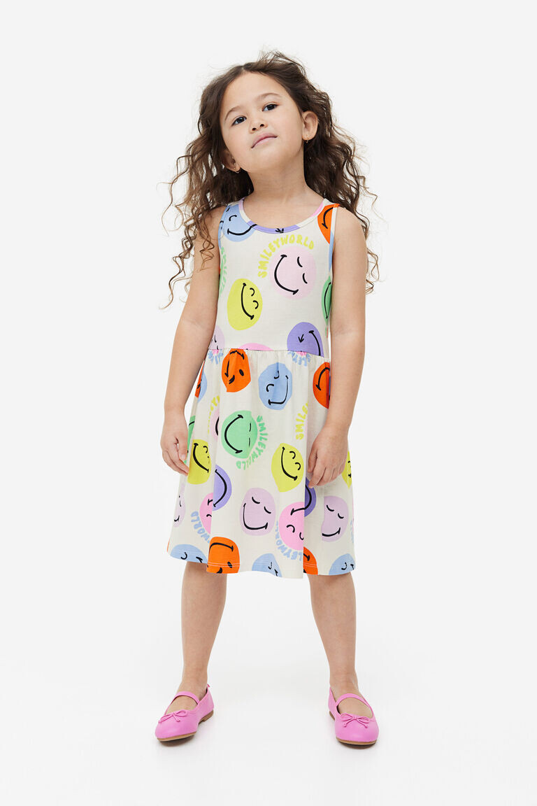 

Платье из хлопка с принтом H&M, белый