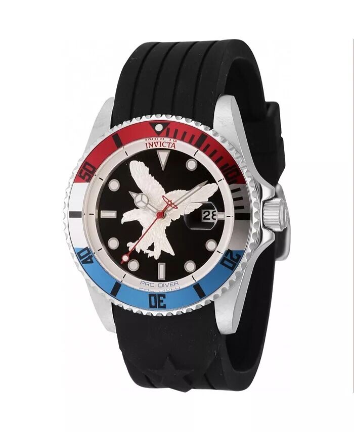 

Мужские часы 45872 Pro Diver Quartz 3 Hand, черный, серебристый циферблат Invicta, черный