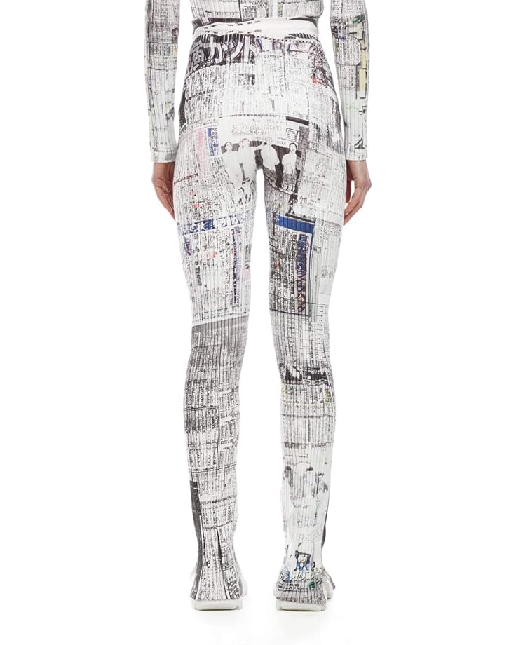 

Брюки giu giu Newspaper Printed Nonna Shrunken Extra Long Pants, мульти