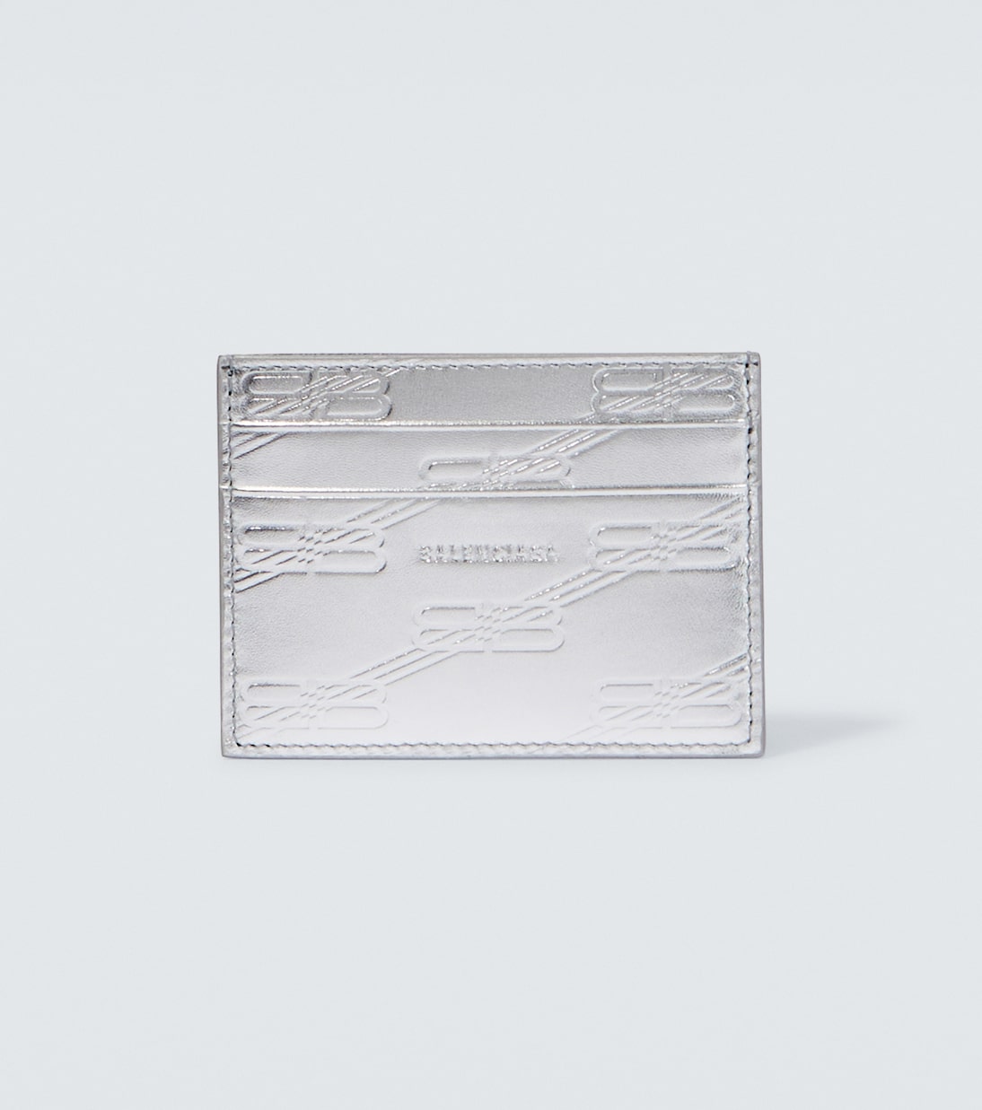 Кожаный визитница bb Balenciaga, серебро бежевая визитница для банкнот теплая balenciaga
