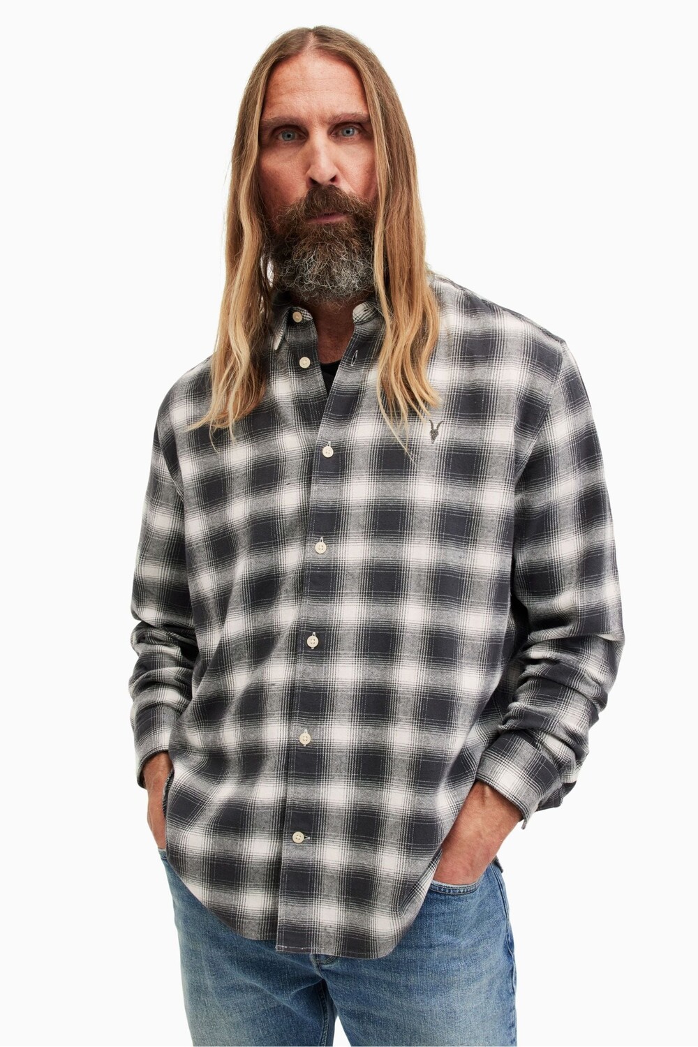 

Рубашка Allsaints Malpaso с длинными рукавами All Saints, бежевый