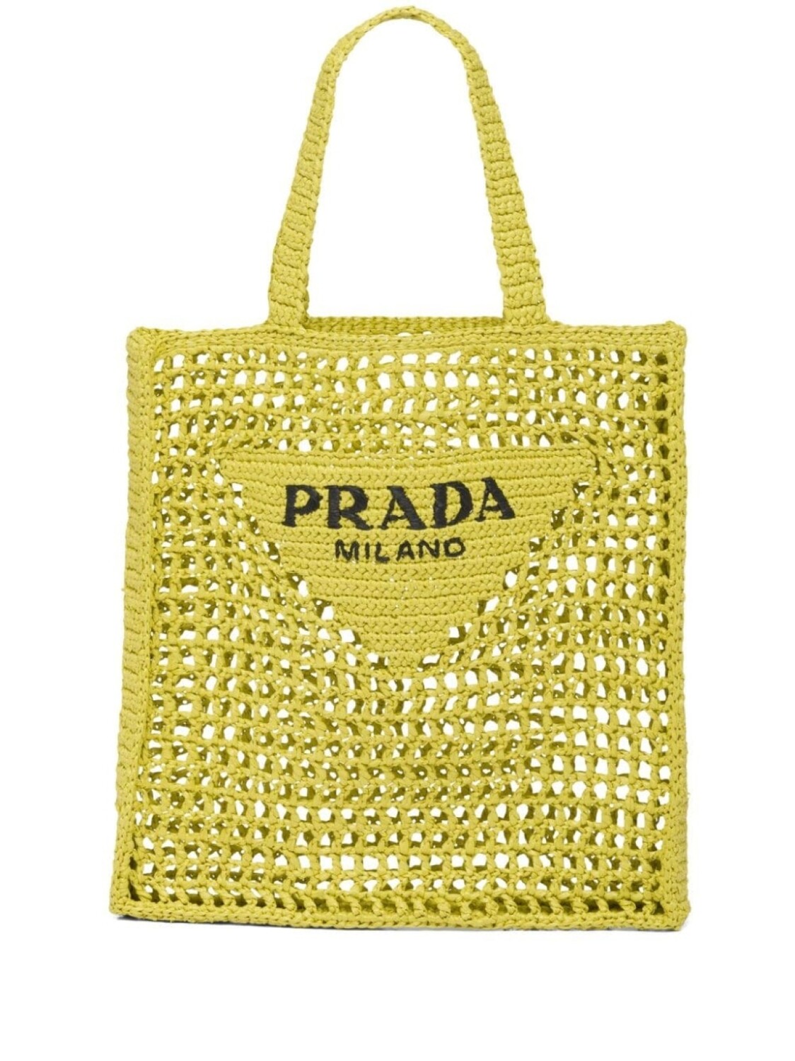 

Prada сумка-тоут с вышитым логотипом, желтый