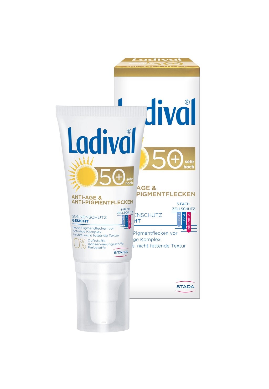 Защита от солнца SONNENSCHUTZ ANTI-AGE & ANTI PIGMENTFLECKEN CREME LSF 50+ Ladival