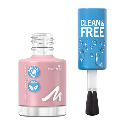 

Лак для ногтей Manhattan Clean and Free, 8 мл, молочный Bare, дышащий веганский