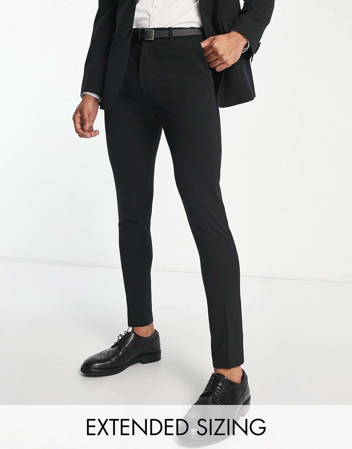 

Черные брюки-смокинг суперскинни ASOS, Черный
