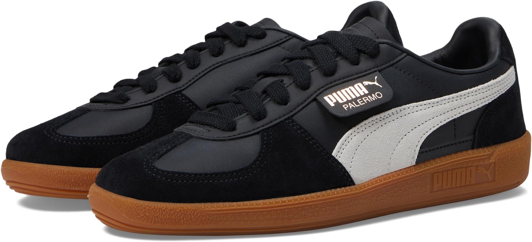 Кроссовки Palermo Leather PUMA, цвет PUMA Black/Feather Gray/Gum