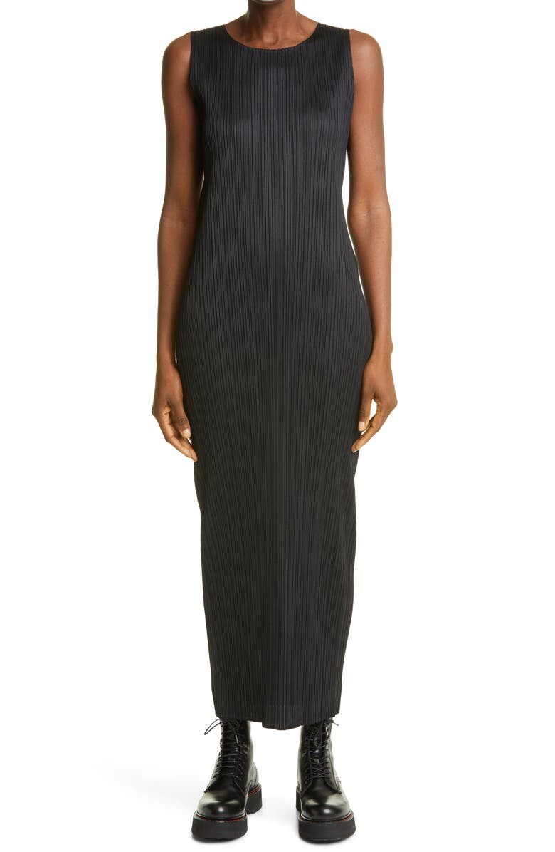 

Плиссированное платье миди Basics PLEATS PLEASE ISSEY MIYAKE, черный